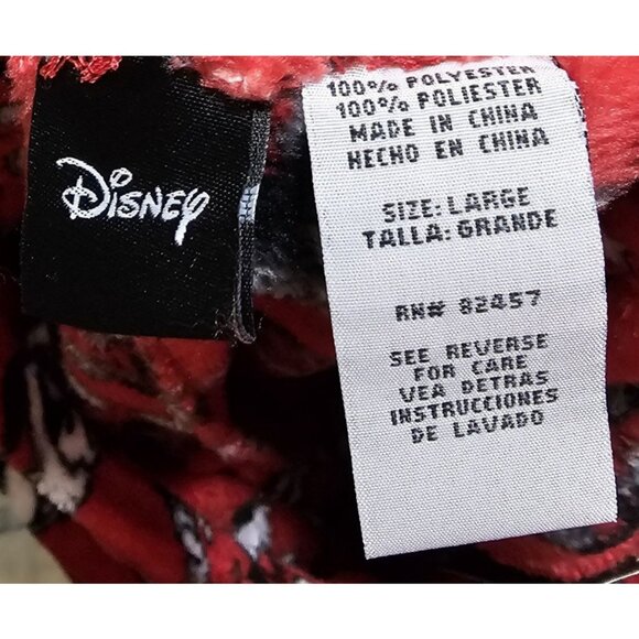 Disney Mickey Mouse Red Fleece Pajama Pants L 100% Polyester Lounge Sleepwear Co - Picture 6 of 10